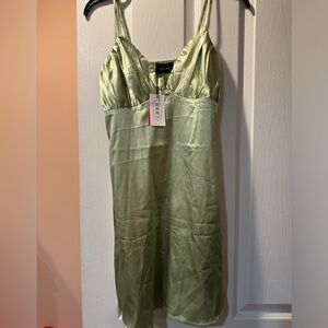 NWT Cider Light Green Satin Dress